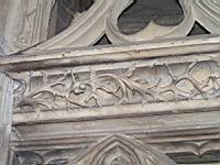 Lyon, Cathedrale Saint Jean, Chapelle des Bourbons, Sculpture, Plante